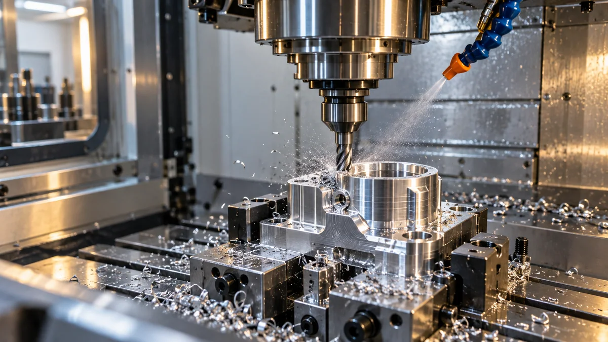 CNC machining operation producing a custom sensor component